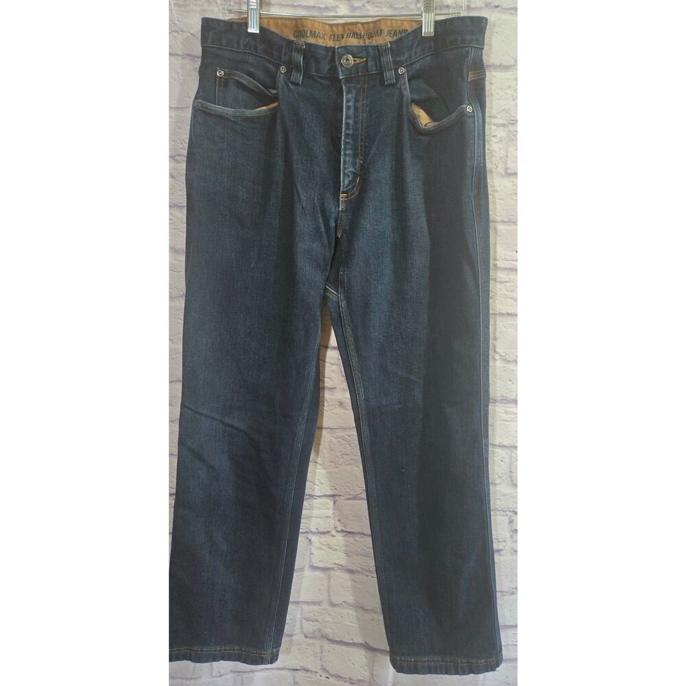 Duluth Trading Co Blue Coolmax Flex Ballroom Jeans 32 X 32 Straight Leg